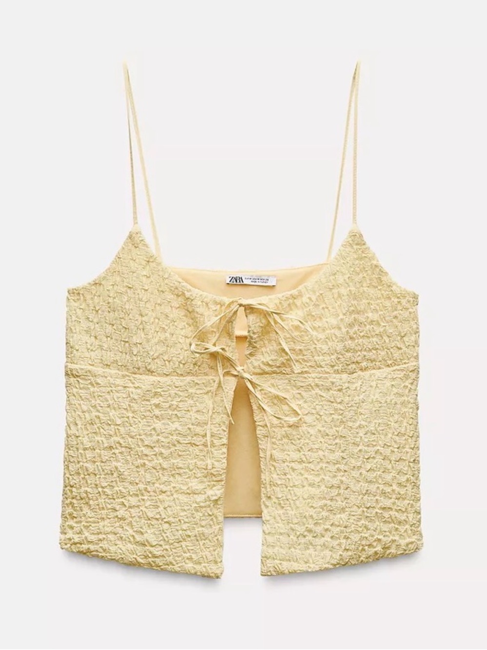 Zara Ruffled Textured Crop Top